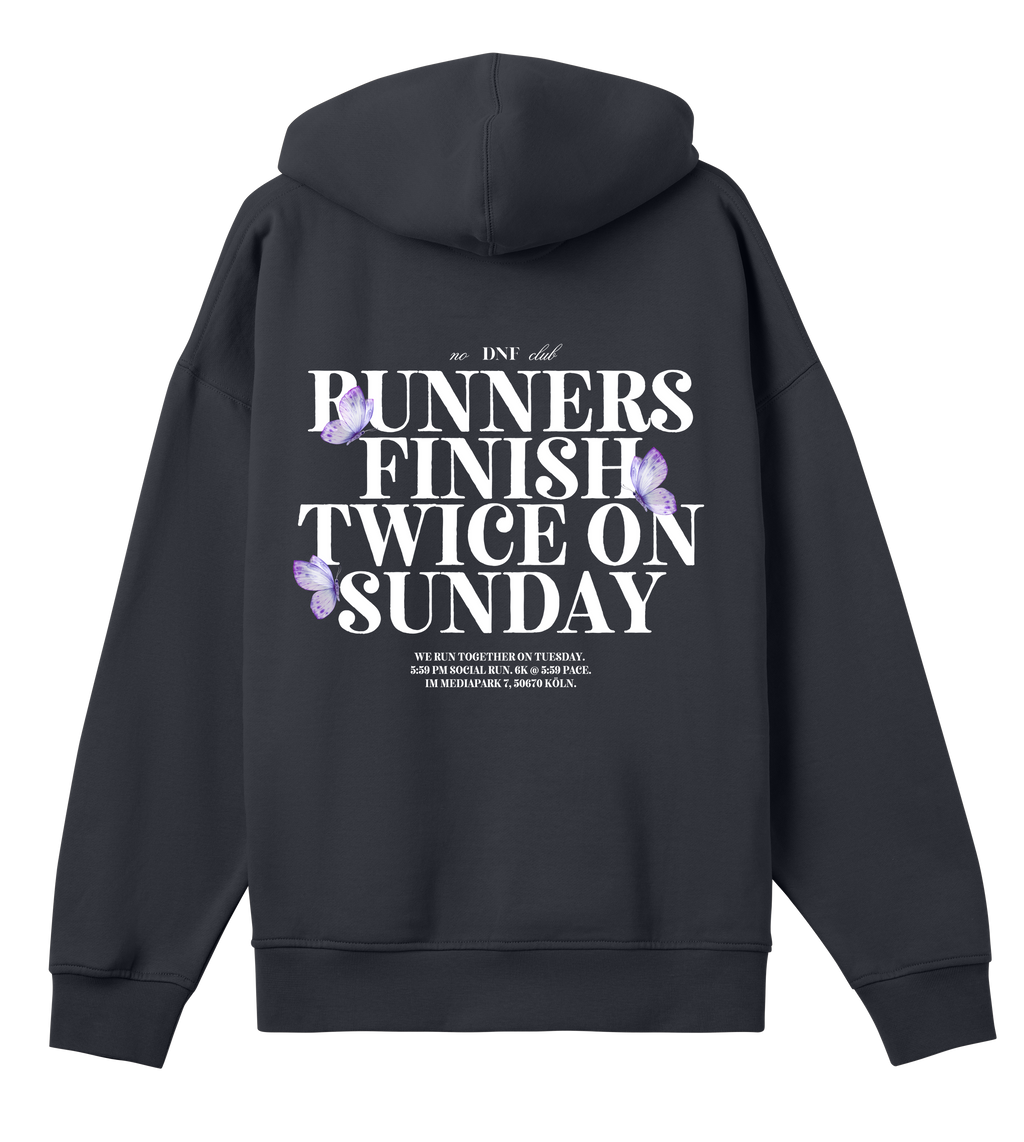 RUNNERS FINISH TWICE ON SUNDAYS Hoodie